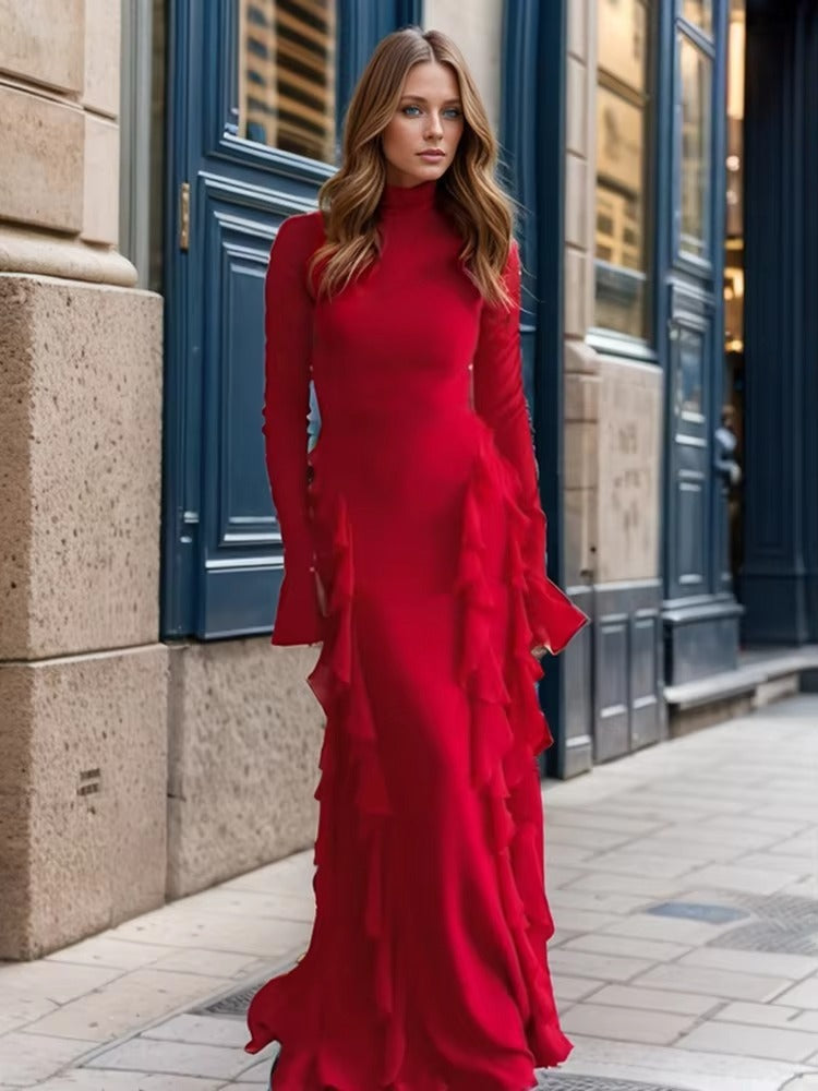 Harper - Ruffle Long Sleeve Maxi Dress